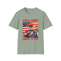 104% Tariff, 1000% Patriot | Unisex grey Softstyle