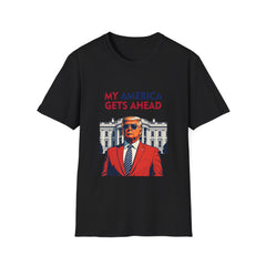 My America Gets Ahead T-Shirt Trump Statement Tee - Donald Trump Store Online