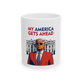 My America Gets Ahead Ceramic Mug - 11oz & 15oz - Donald Trump Store Online