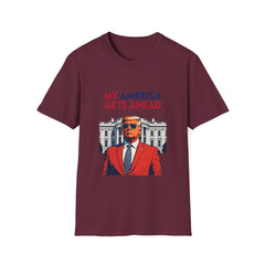 My America Gets Ahead T-Shirt Trump Statement Tee - Donald Trump Store Online