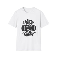 Athlete wearing No Pain No Gain gym white tee during workout