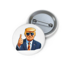 White Pin Badge with Donald Trump Print - 1.25’’ - Accessories