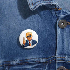 White Pin Badge with Donald Trump Print - Accessories