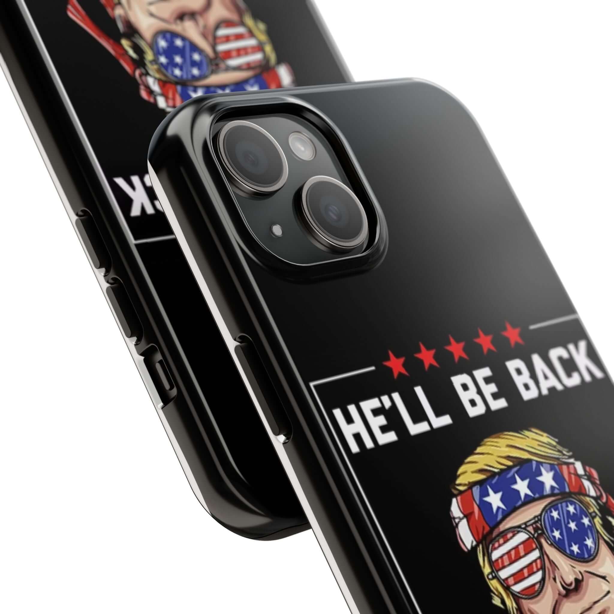 Black phone case featuring 'Trump 2024' design at Donald Trump Store