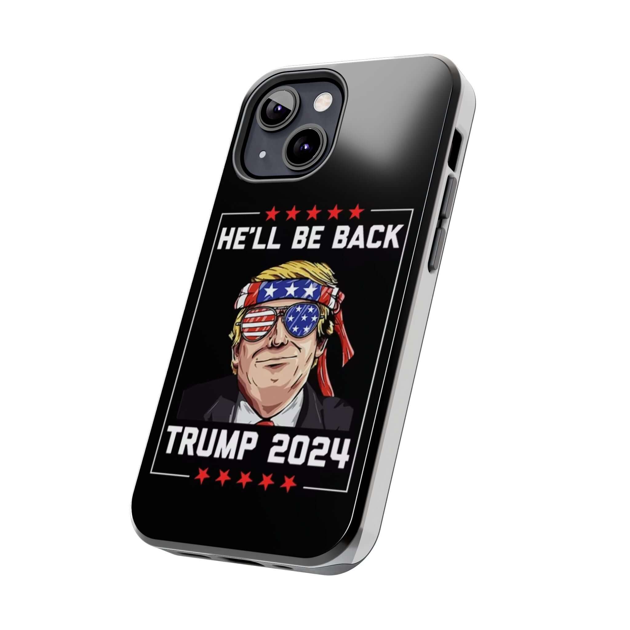 Patriotic black phone case with Donald Trump 2024 design at Donald Trump Store