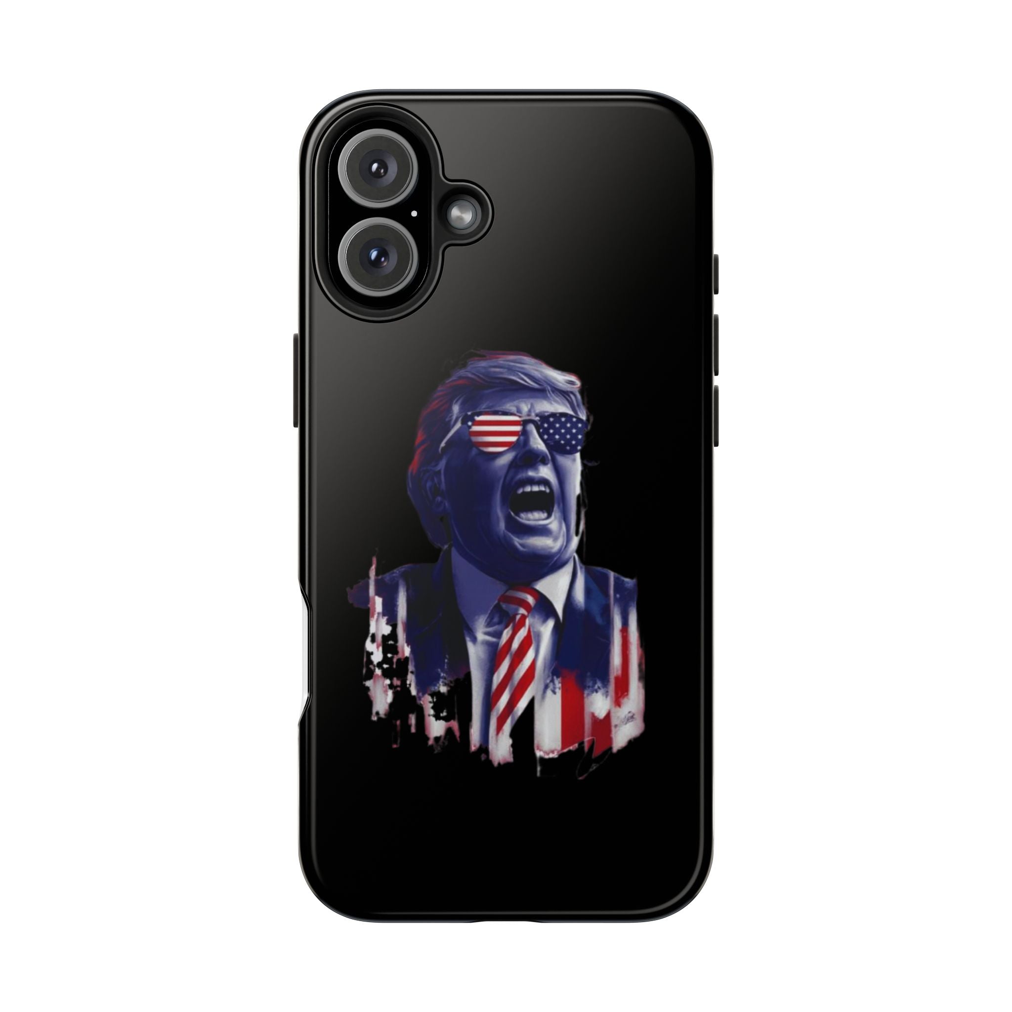 Tough Donald Trump phone case featuring animated Trump image, available at Donald Trump Store