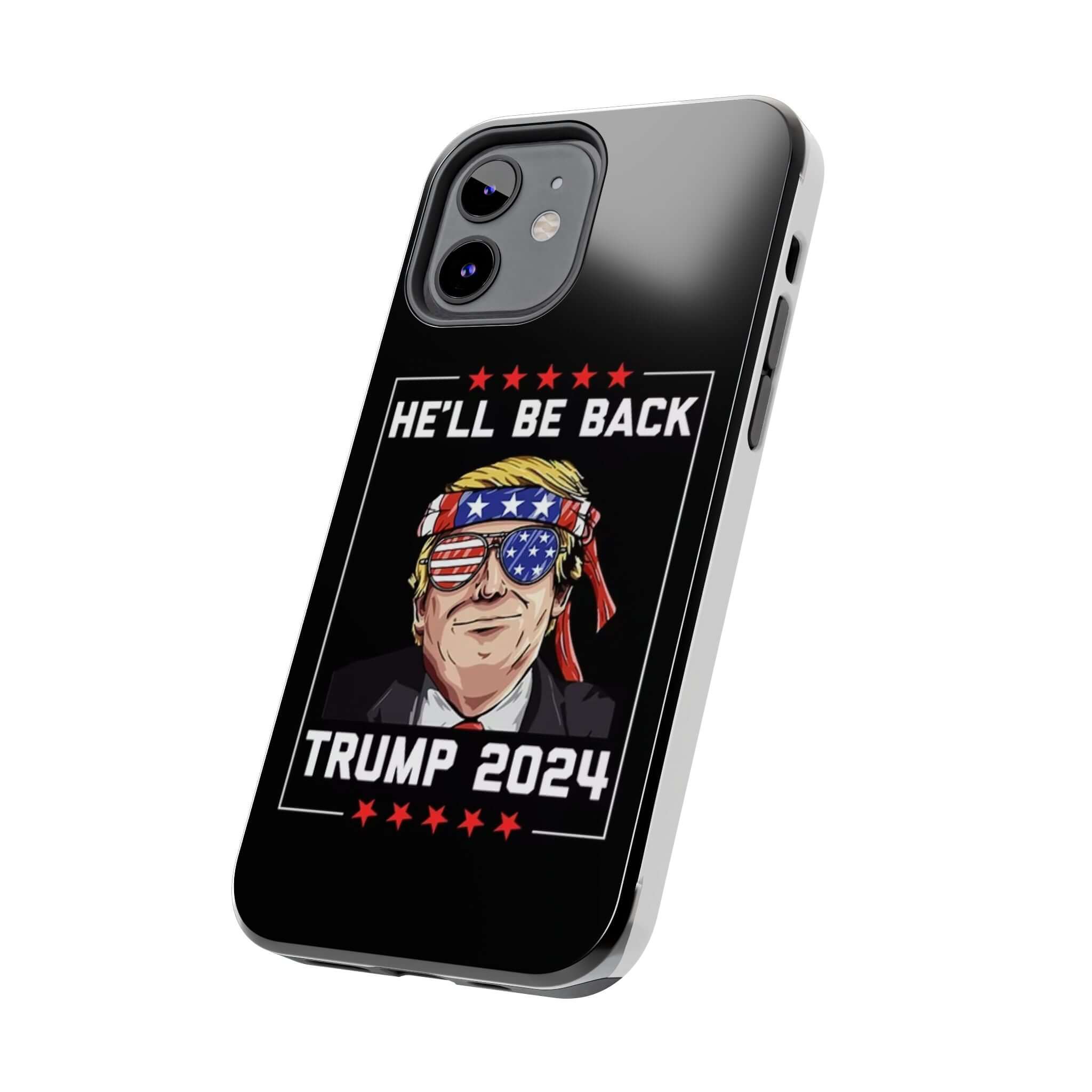 Patriotic black phone case featuring 'Trump 2024' at Donald Trump Store