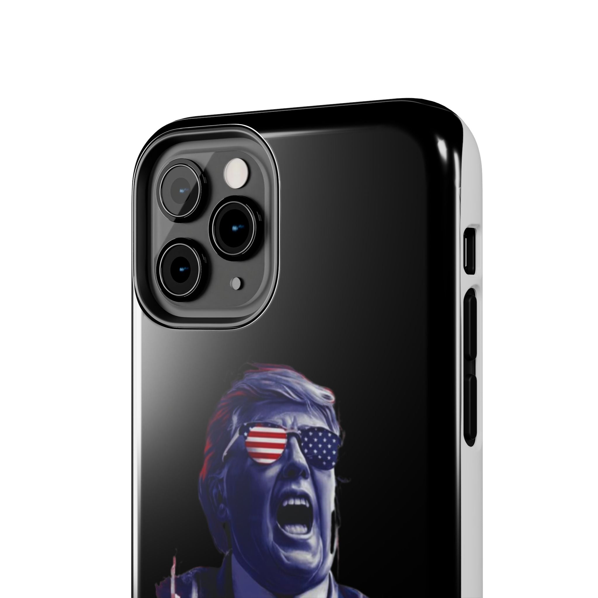 Patriotic animated Trump phone case available at Donald Trump Store