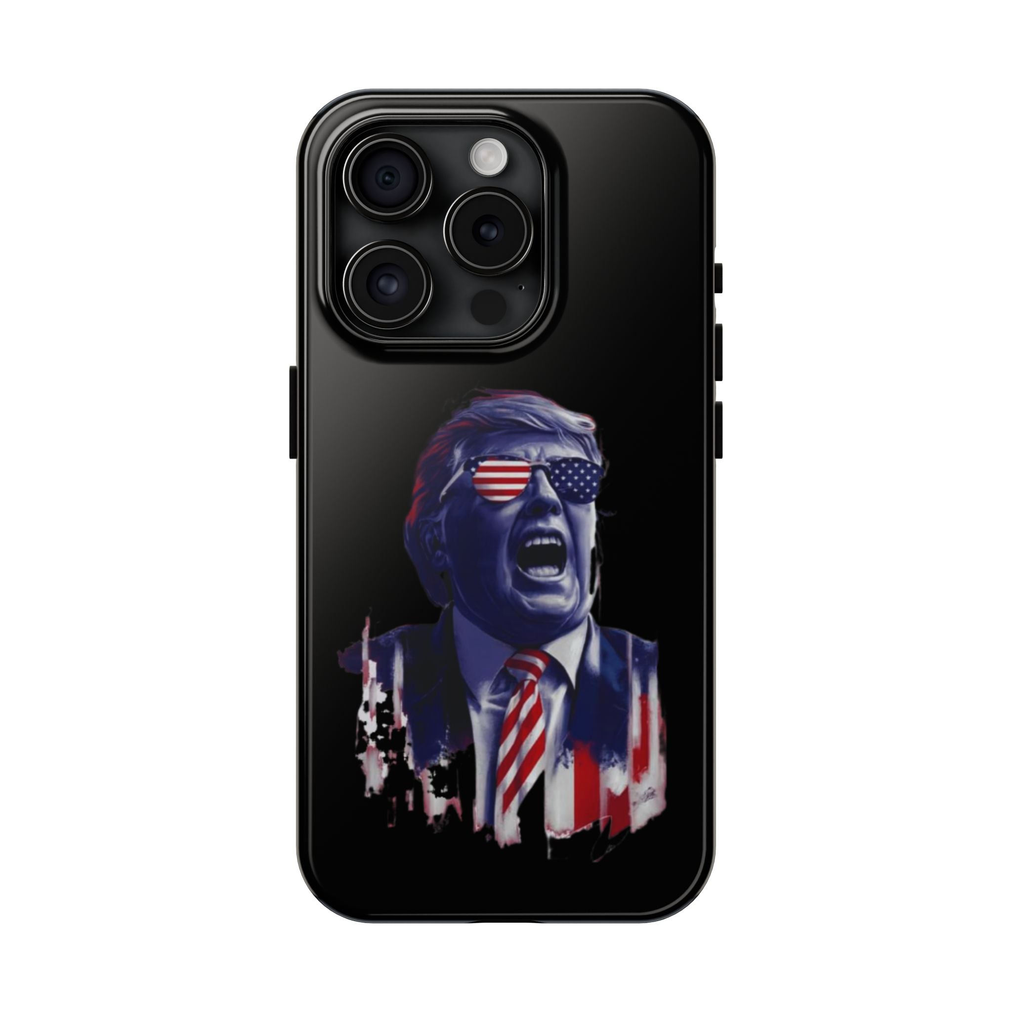 Donald Trump Store's tough phone case with animated Trump, perfect for Independence Day