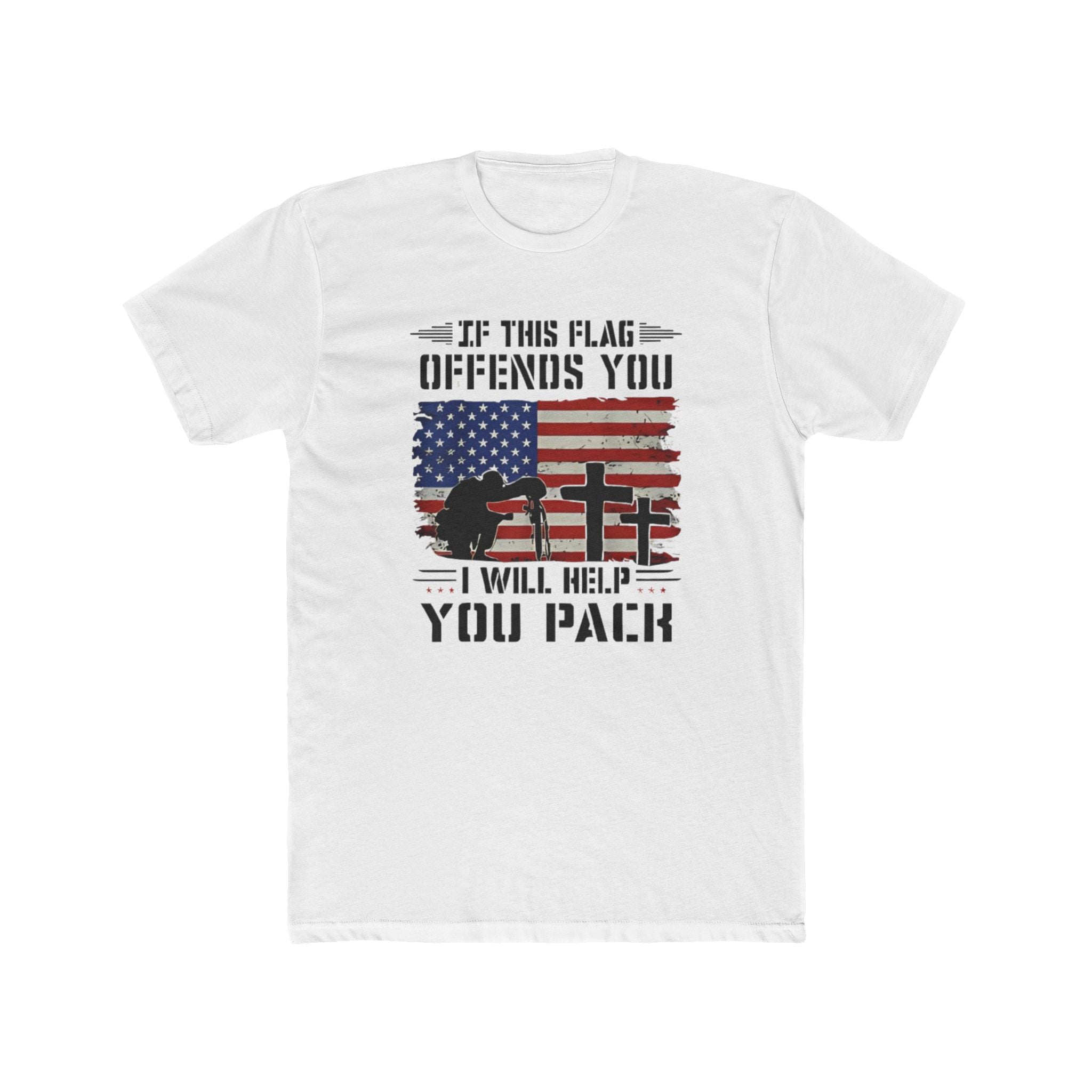 If This Flag Offends You I'll Help You Pack Back Print T Shirt