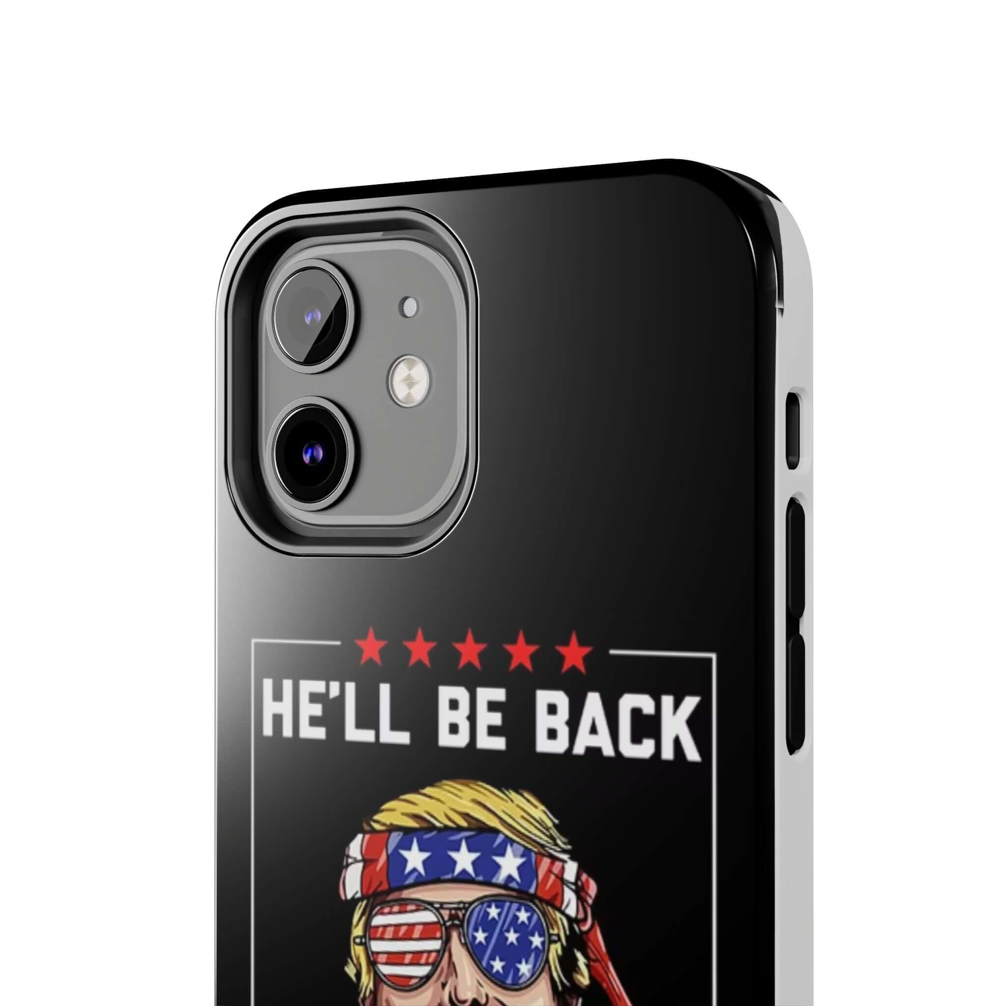 Bold Trump 2024 design on black tough case available at Donald Trump Store