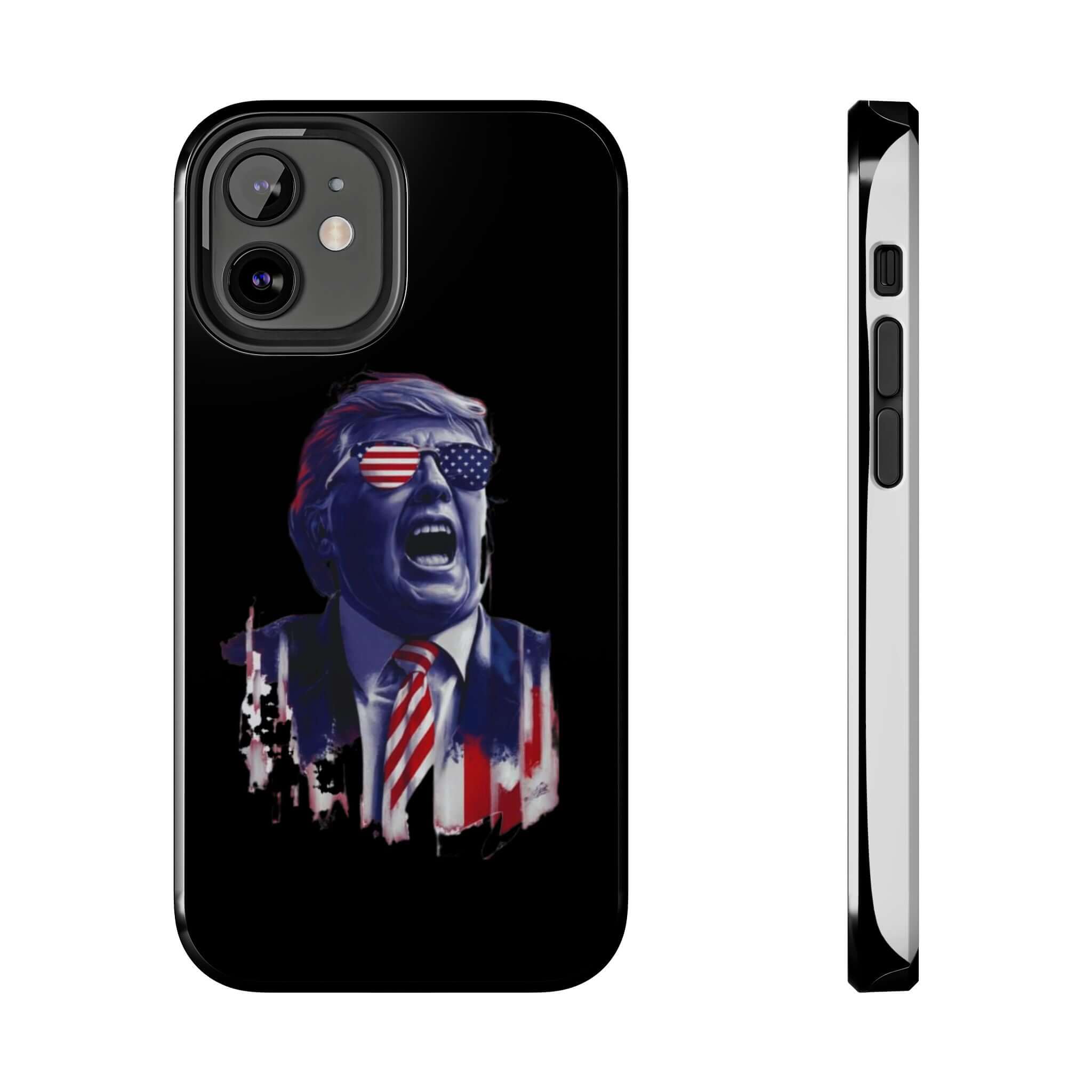 Durable black phone case with Donald Trump animation from Donald Trump Store