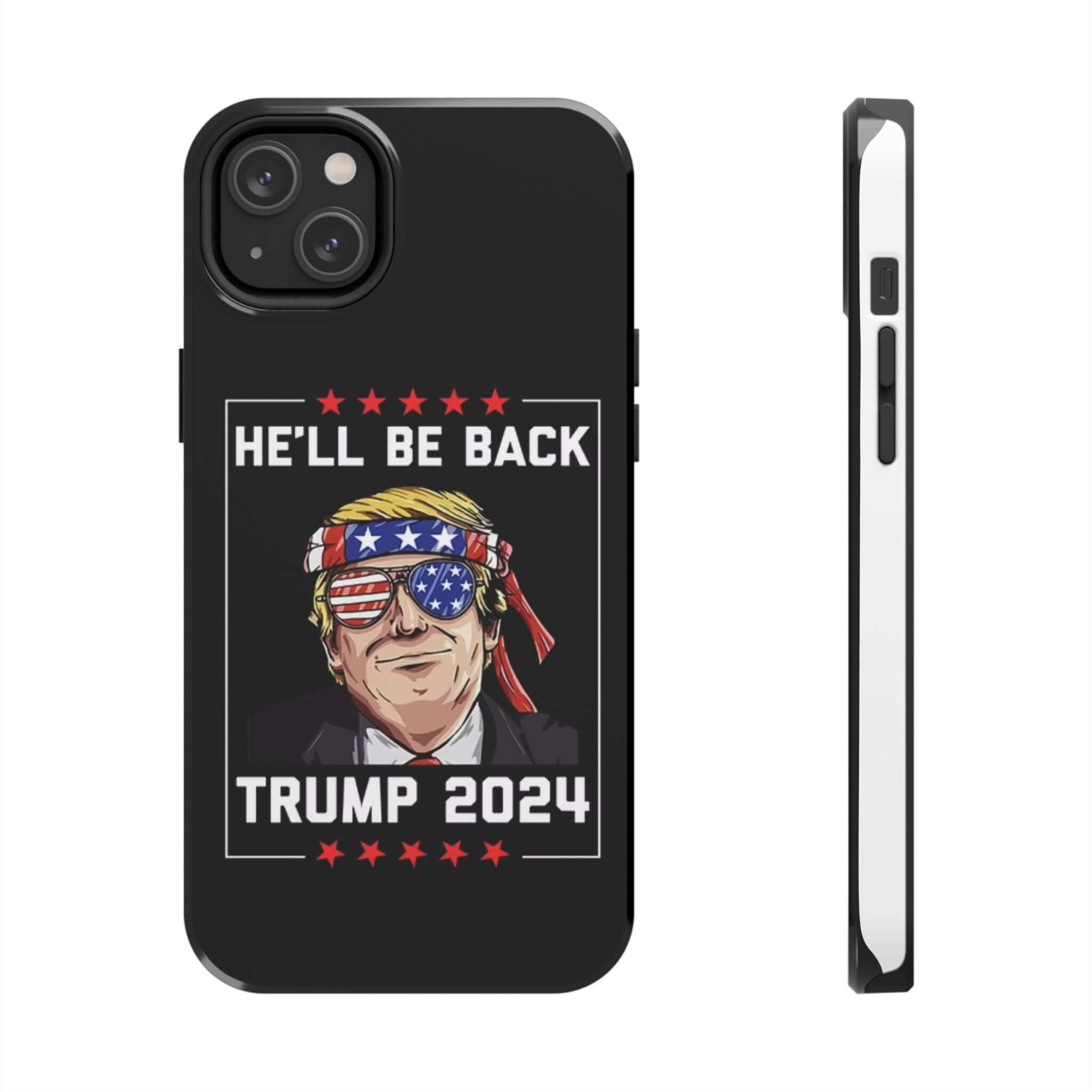 Patriotic Trump 2024 black phone case available at Donald Trump Store