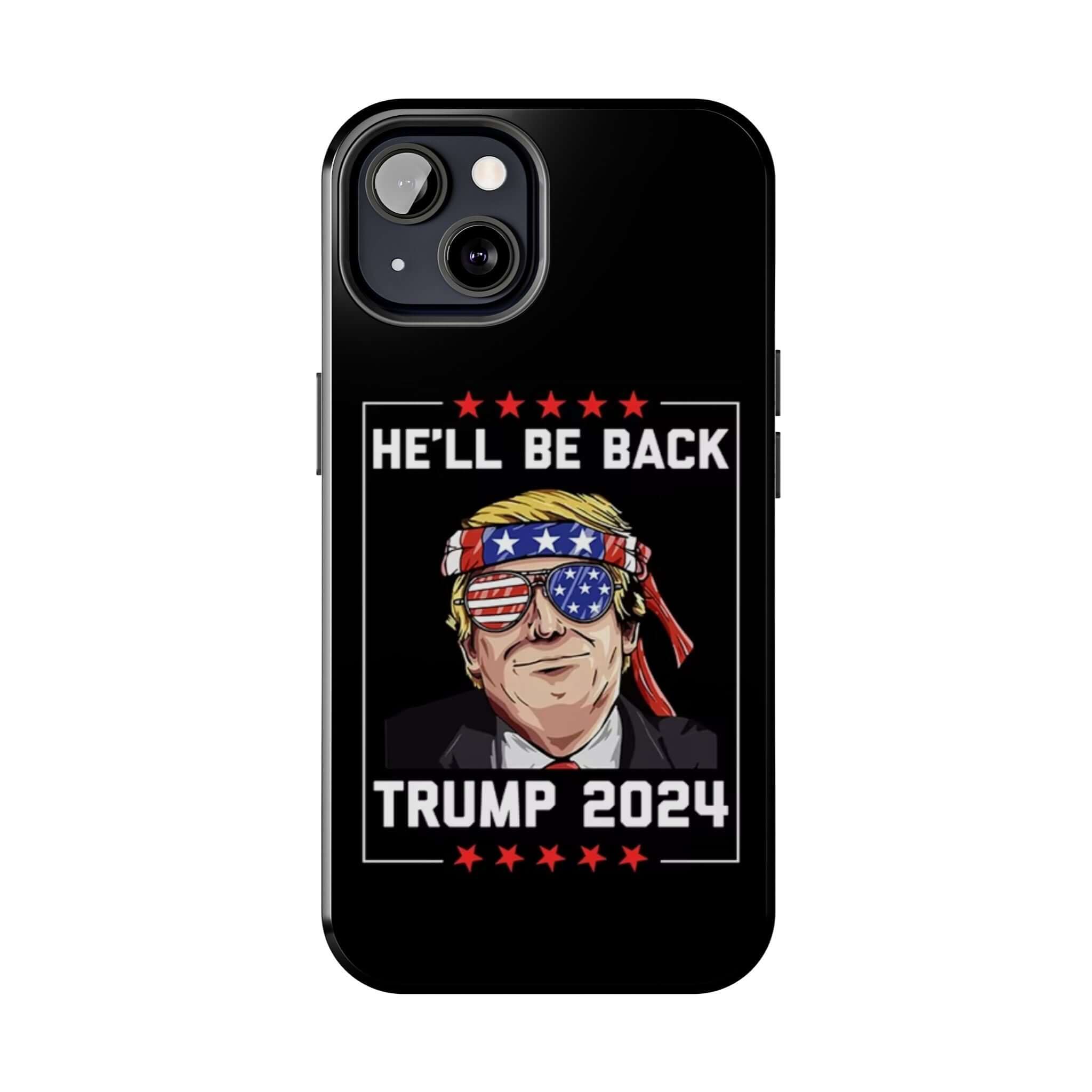 Patriotic 'Trump 2024' print on black tough phone case from Donald Trump Store