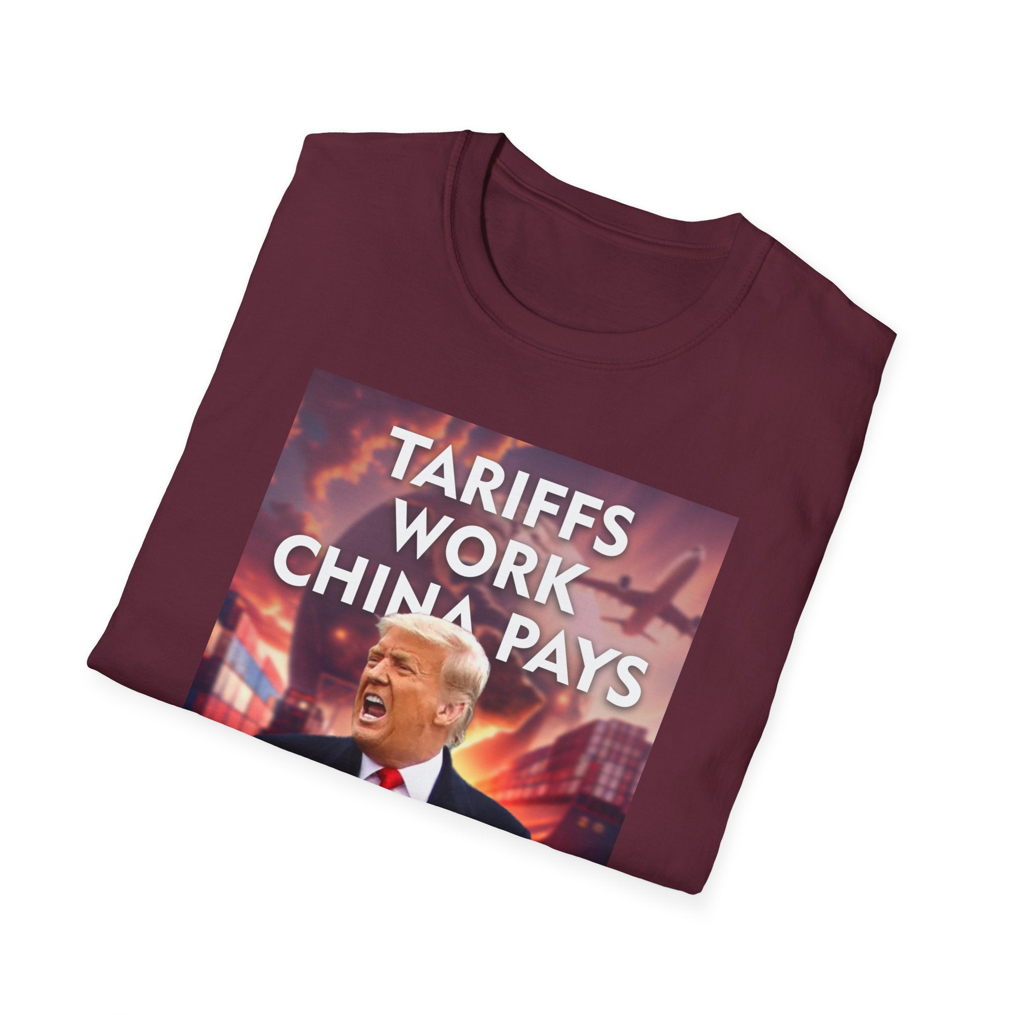 Tariffs Work, China Pays T-Shirt Pro-Trump Unisex America First Tee