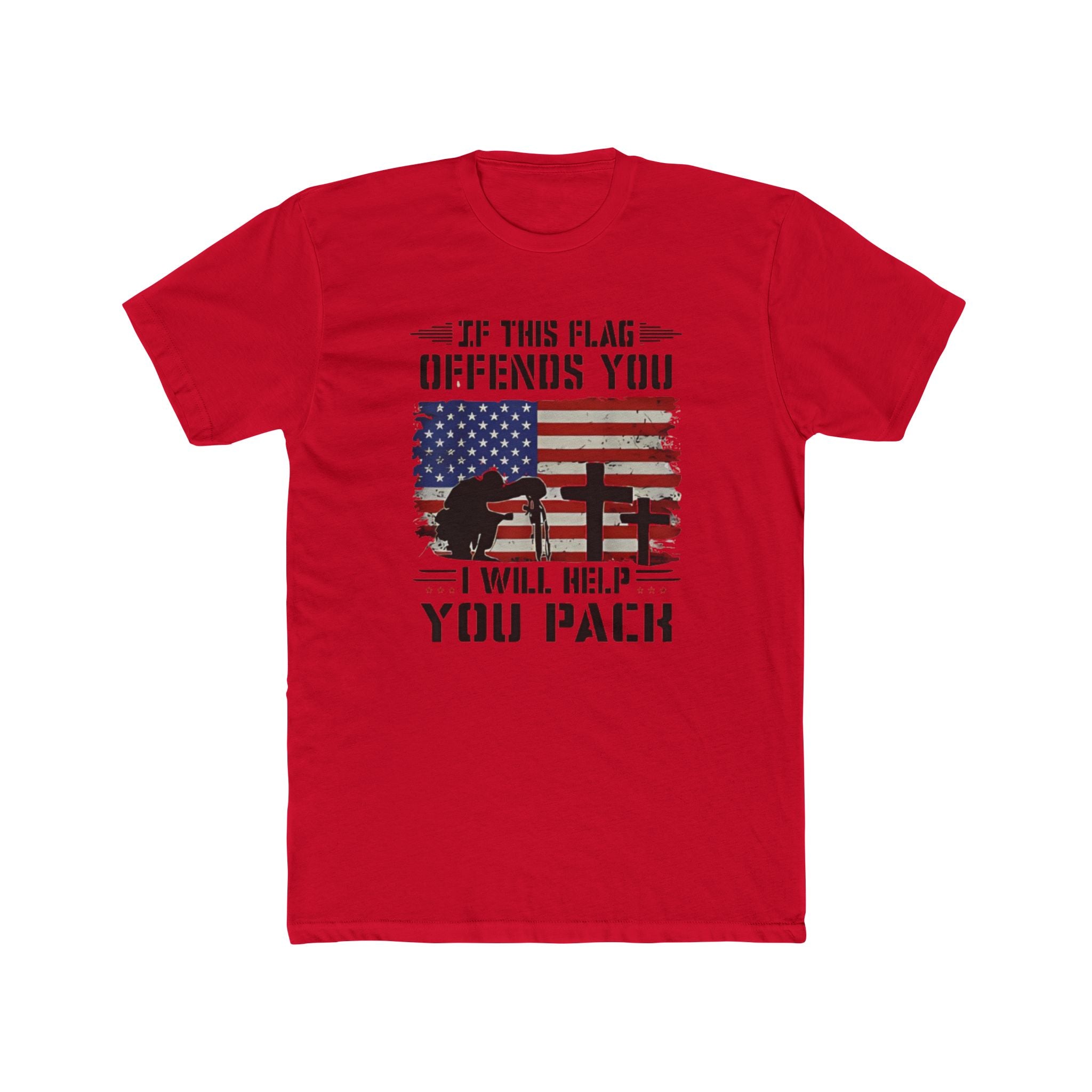 If This Flag Offends You I'll Help You Pack Back Print T Shirt