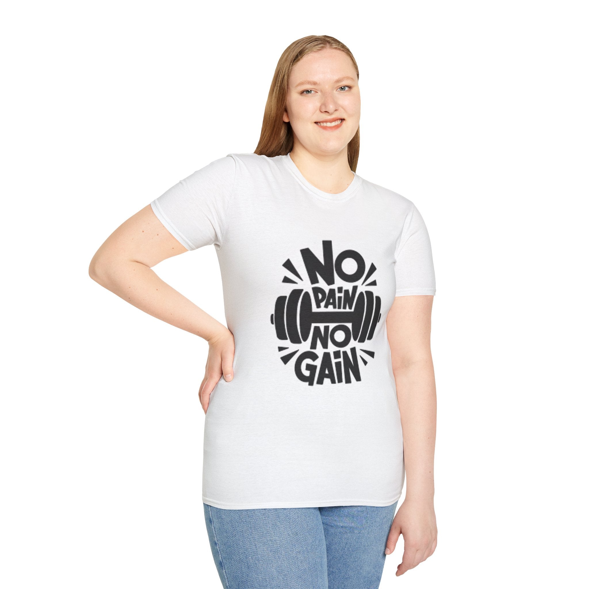 No Pain No Gain Gym T-Shirt | Unisex Softstyle Workout Tee - Donald Trump Store Online