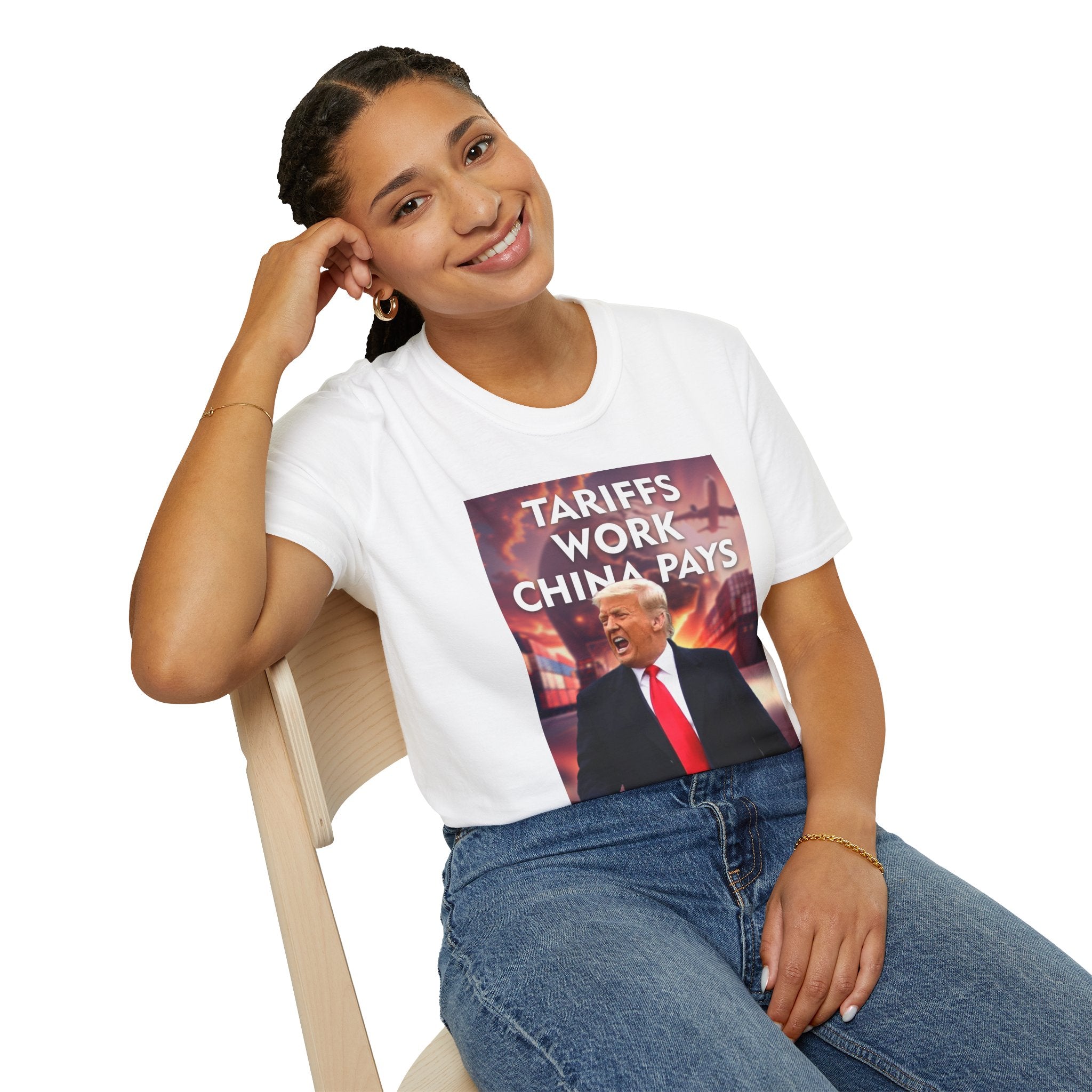 Tariffs Work, China Pays T-Shirt Pro-Trump Unisex America First Tee