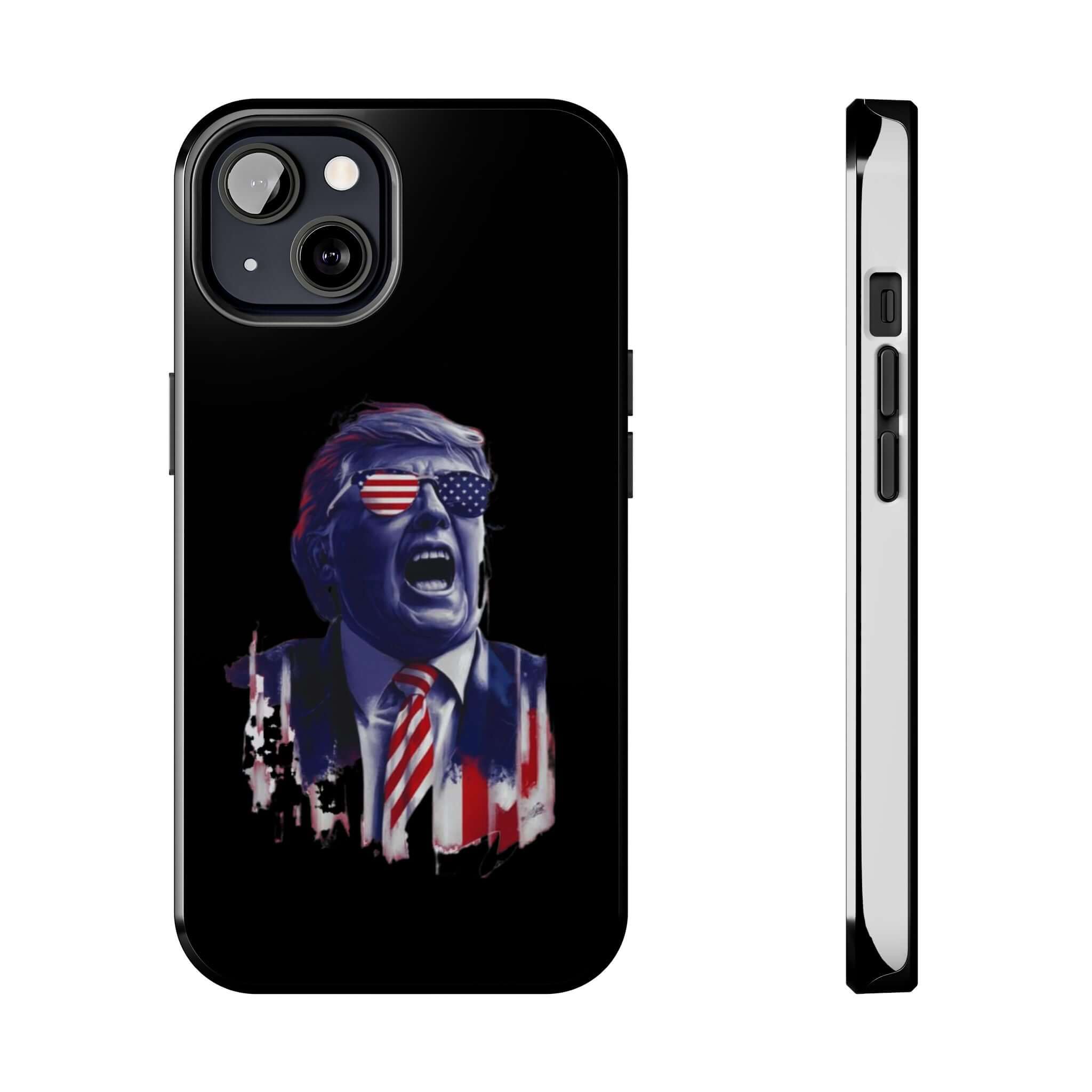 Tough and stylish Trump phone case featuring animated design at Donald Trump Store