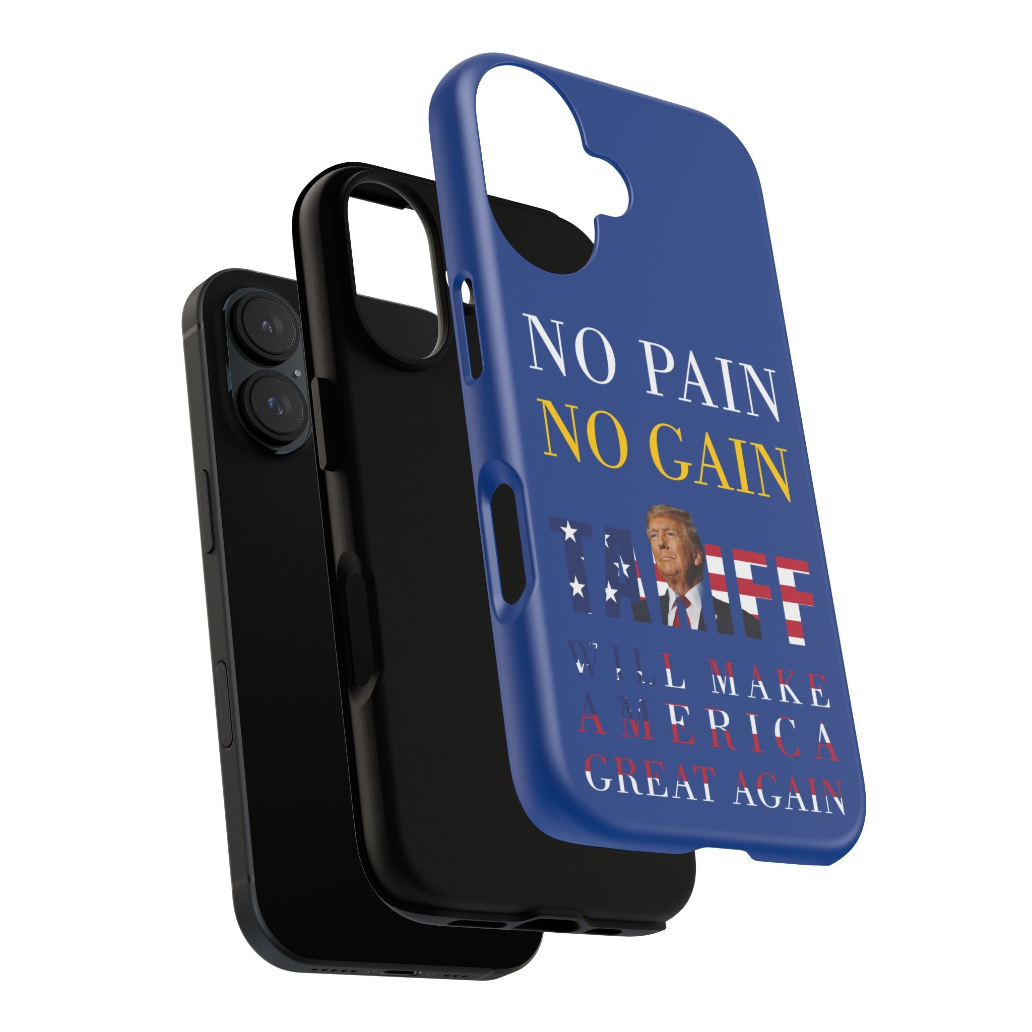 No Pain No Gain iPhone 16 Case - Motivational Protective Cover - Donald Trump Store Online