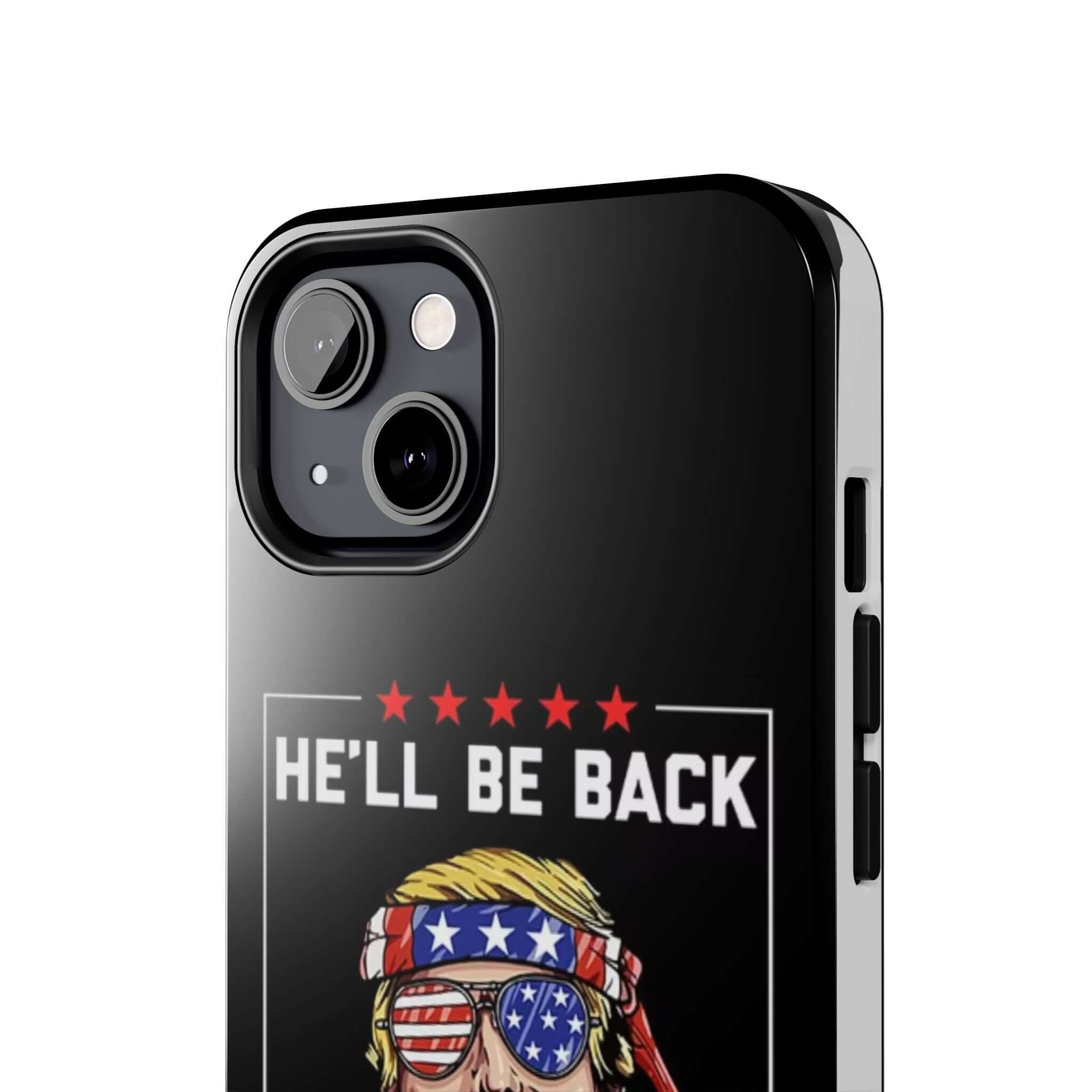 Donald Trump Store black phone case with bold 'Trump 2024' design 