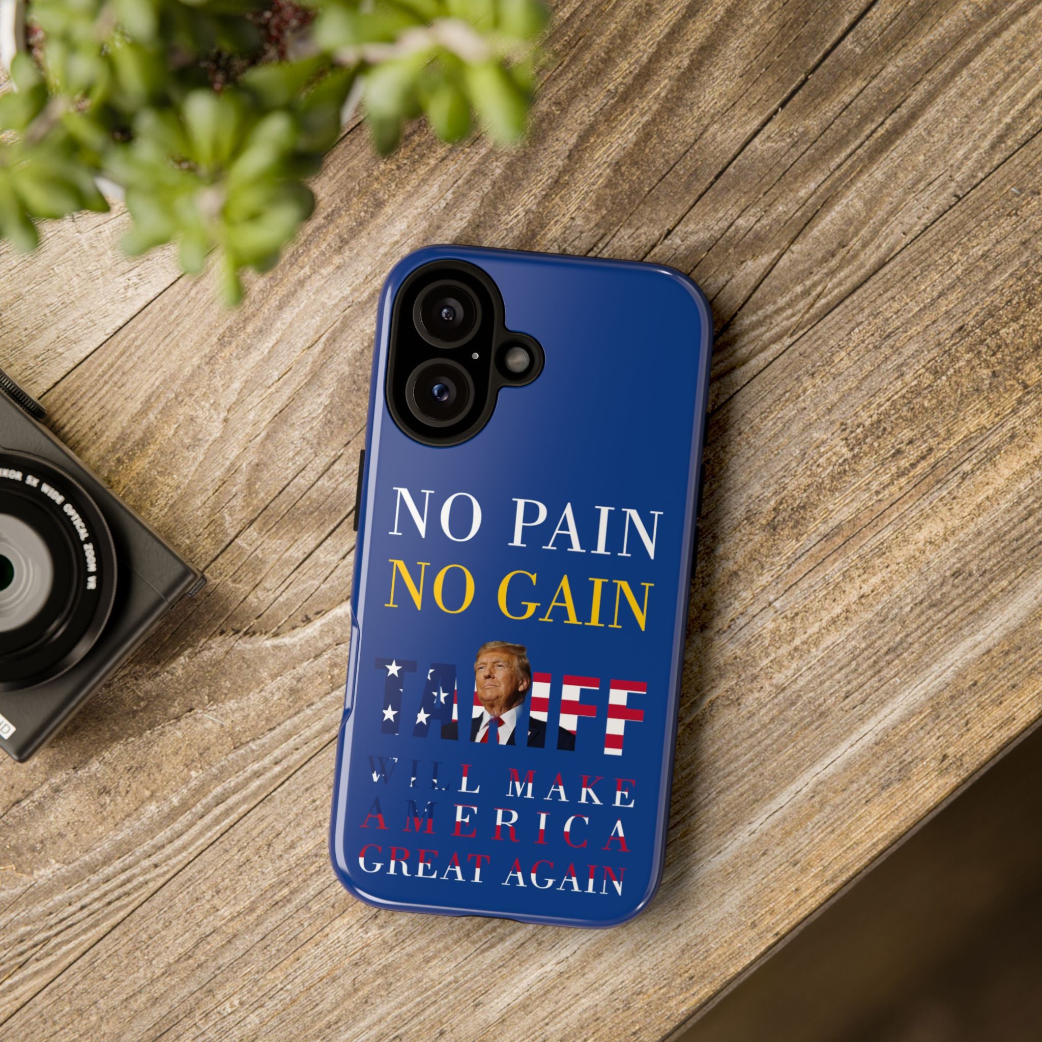 No Pain No Gain iPhone 16 Case - Motivational Protective Cover - Donald Trump Store Online
