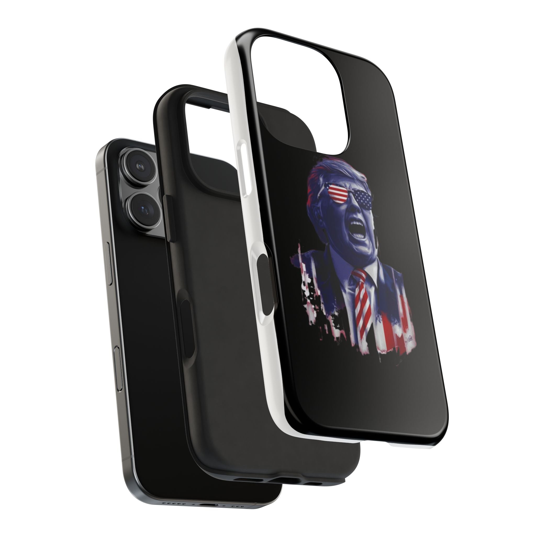 Donald Trump Store’s exclusive black phone case with animated Trump