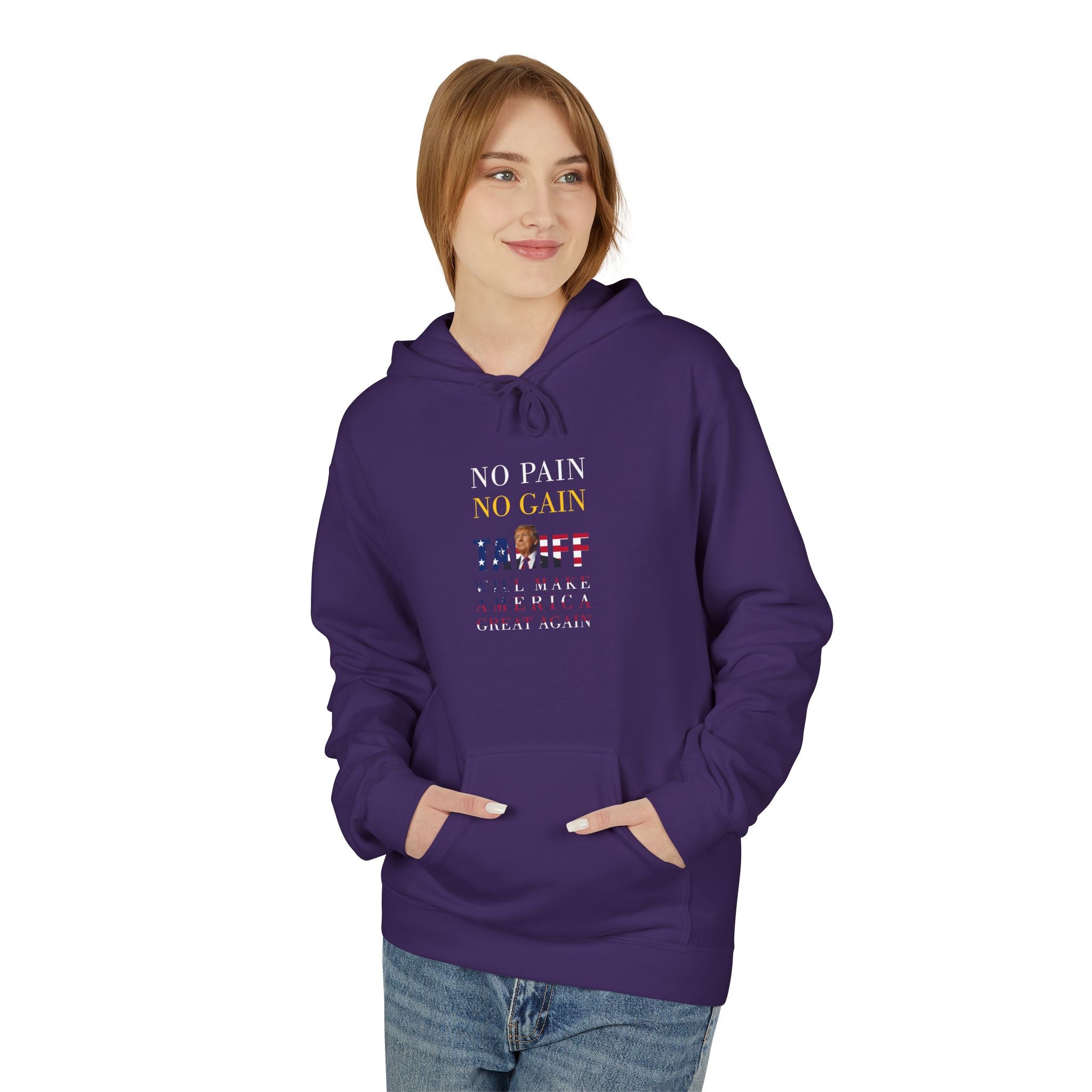 No Pain, No Gain Hoodie - Unisex Soft Fleece - Donald Trump Store Online