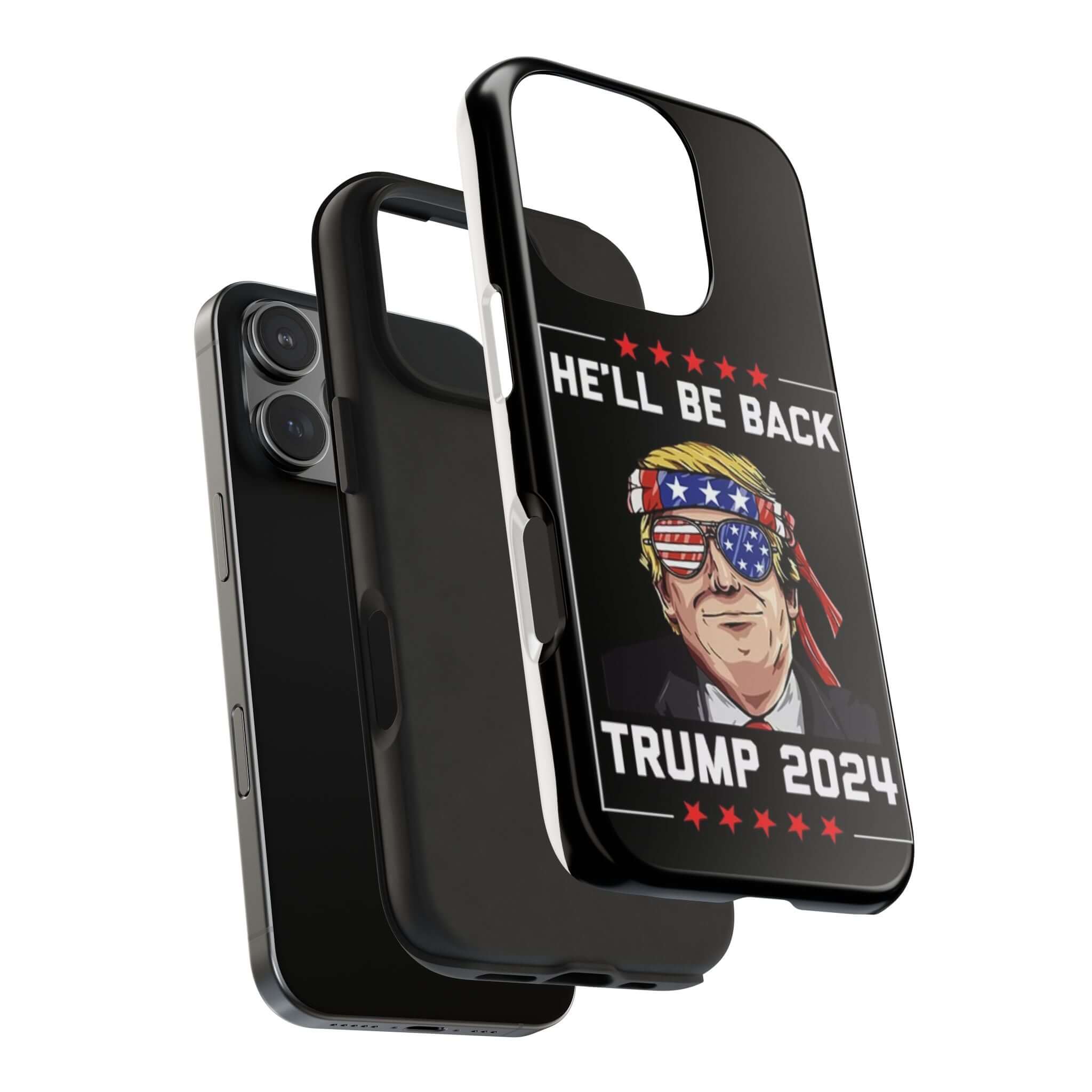 Stylish black case featuring 'Trump 2024' slogan, available at Donald Trump Store