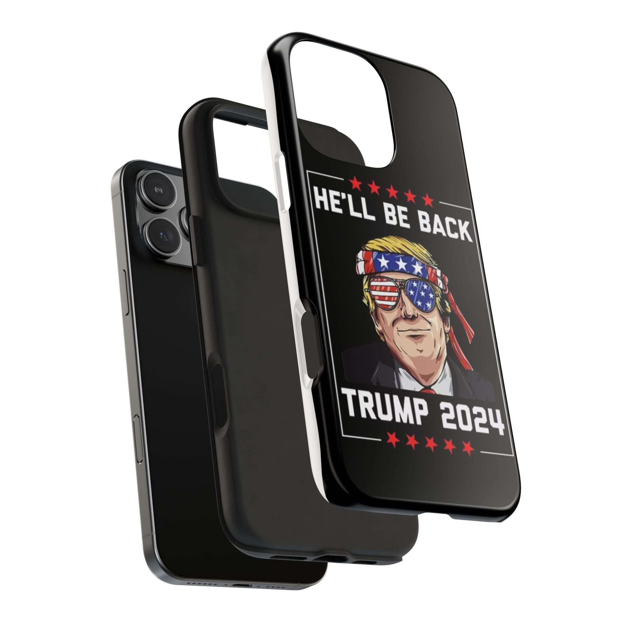 Durable black phone case with 'Trump 2024' print, sold by Donald Trump Store