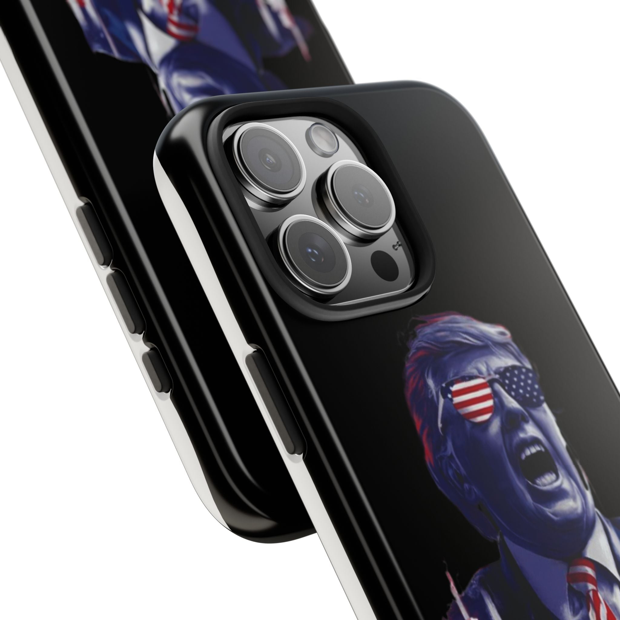 Unique animated Trump phone case, perfect for rallies, sold at Donald Trump Store