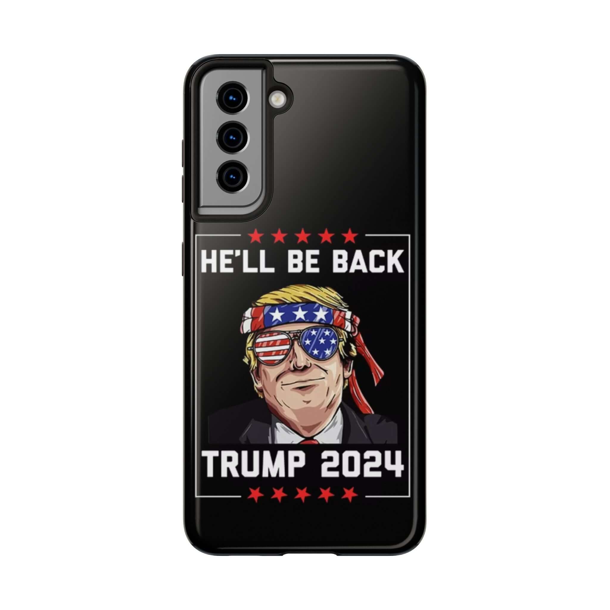 Patriotic Trump 2024 black phone case available at Donald Trump Store