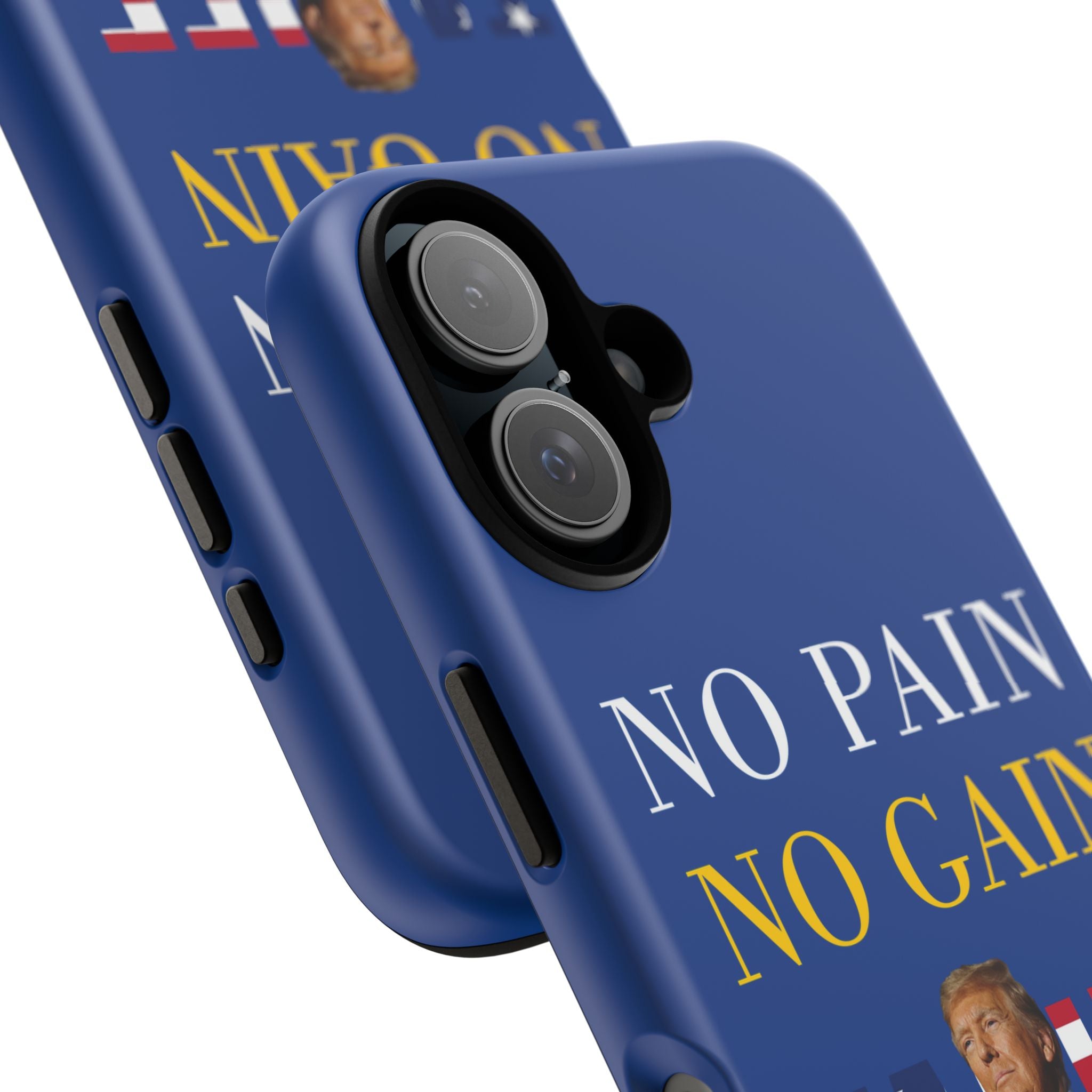 No Pain No Gain iPhone 16 Case - Motivational Protective Cover - Donald Trump Store Online