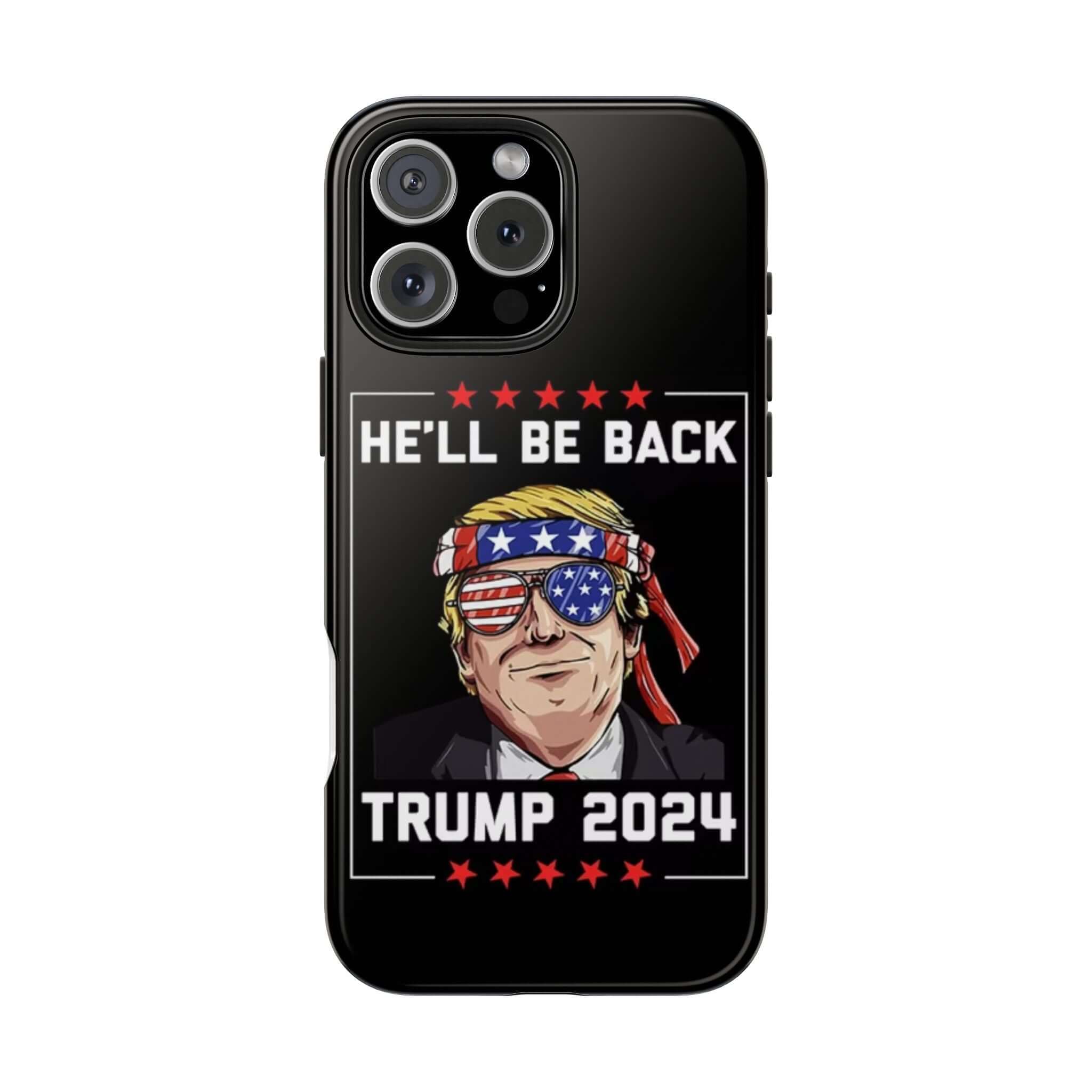 Bold Trump 2024 design on black tough phone case from Donald Trump Store