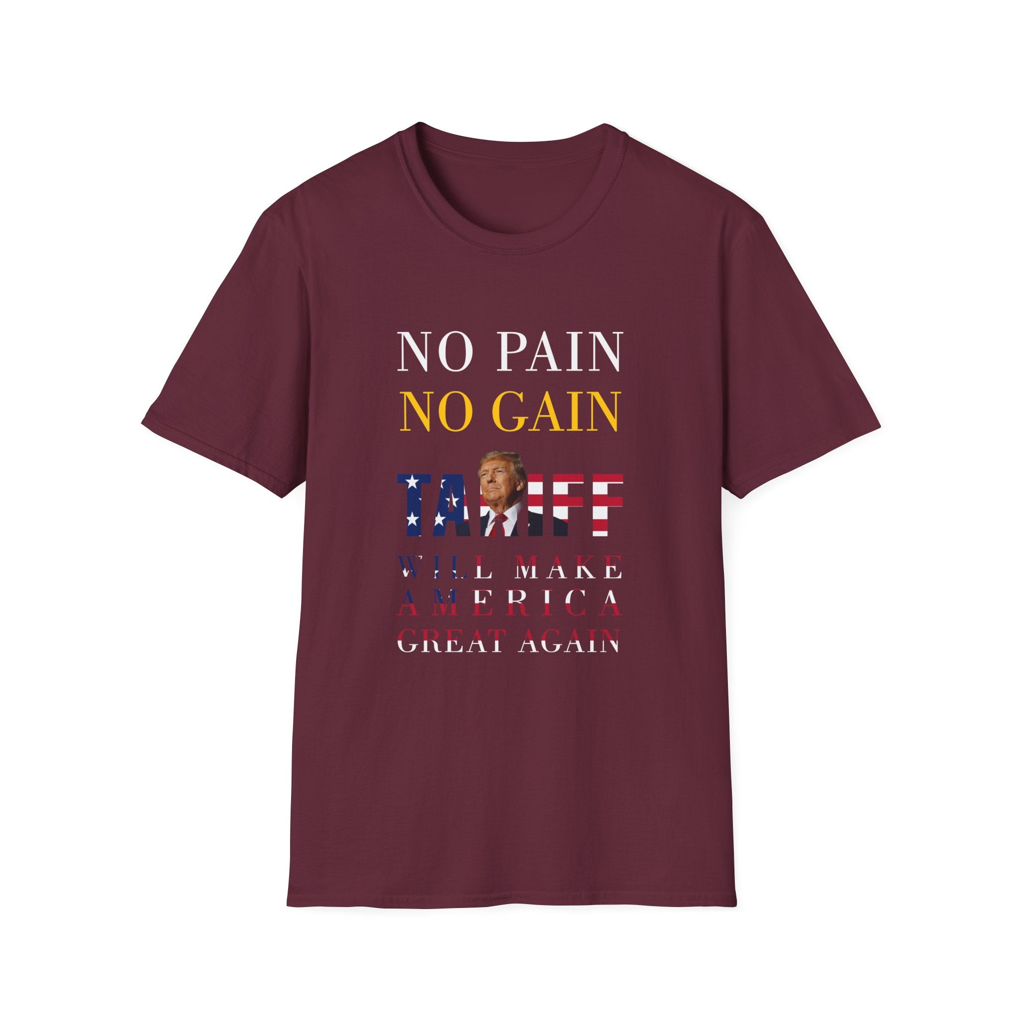 No Gain, No Pain red T-Shirt – Tariff Make America Great Again - Donald Trump Store Online