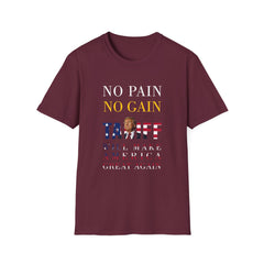 No Gain, No Pain red T-Shirt – Tariff Make America Great Again - Donald Trump Store Online